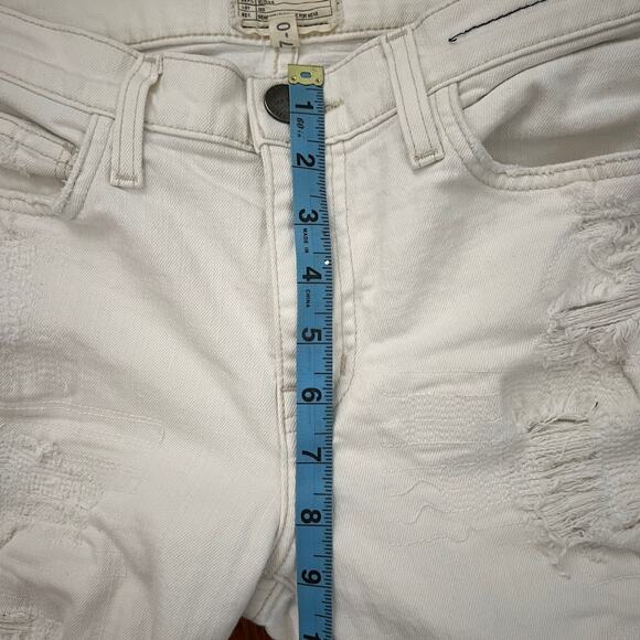 CURRENT/ELLIOTT The High Waist Straight Destroyed Jeans Super Salty Repair 27 - Picture 13 of 15